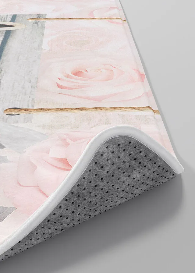 Alfombra de baño con espuma viscoelástica Rosa