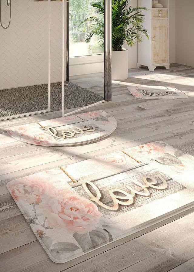 Alfombra de baño con espuma viscoelástica Rosa