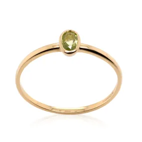 Anillo Las Flores OVAL - Oro 18k amarillo - peridoto