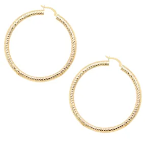 Arracadas Aurum TEXTURED HOOP - Oro 18k amarillo - 47x2.4mm