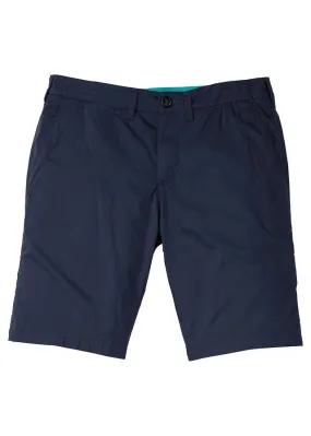 Bermudas tipo chino de corte regular azul marino-turquesa