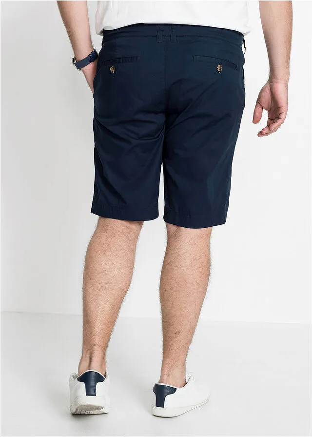 Bermudas tipo chino de corte regular azul marino-turquesa