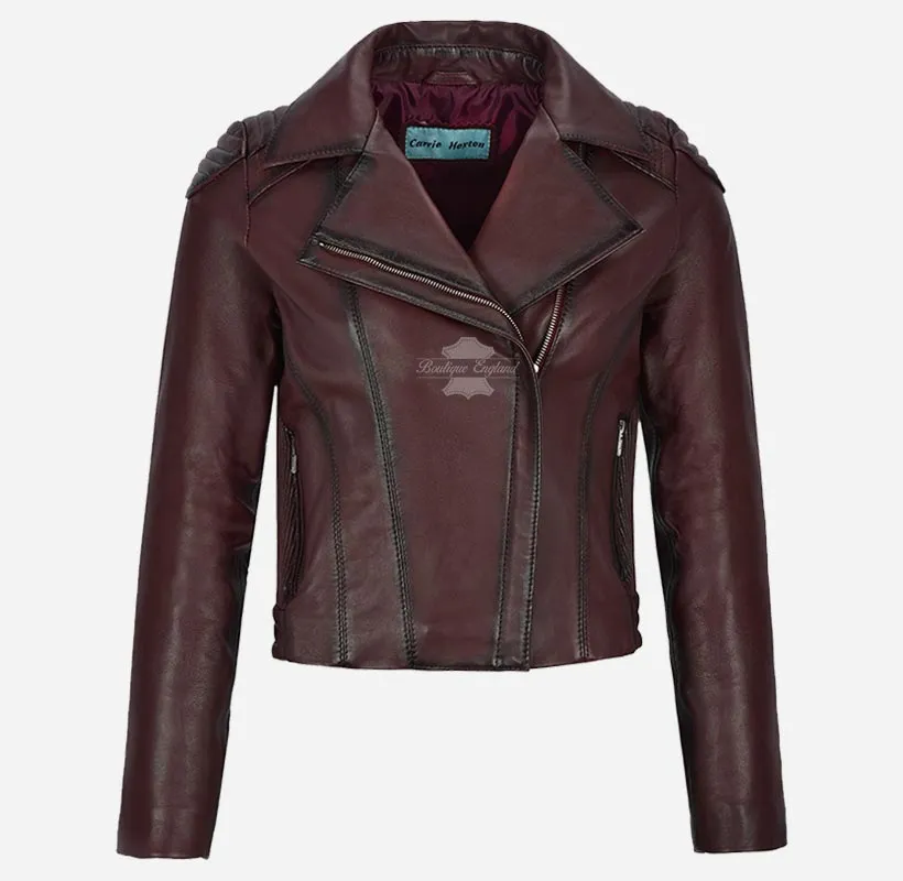 BLUSH BREEZE Ladies Leather Biker Jacket Soft Leather Fashion Jacket