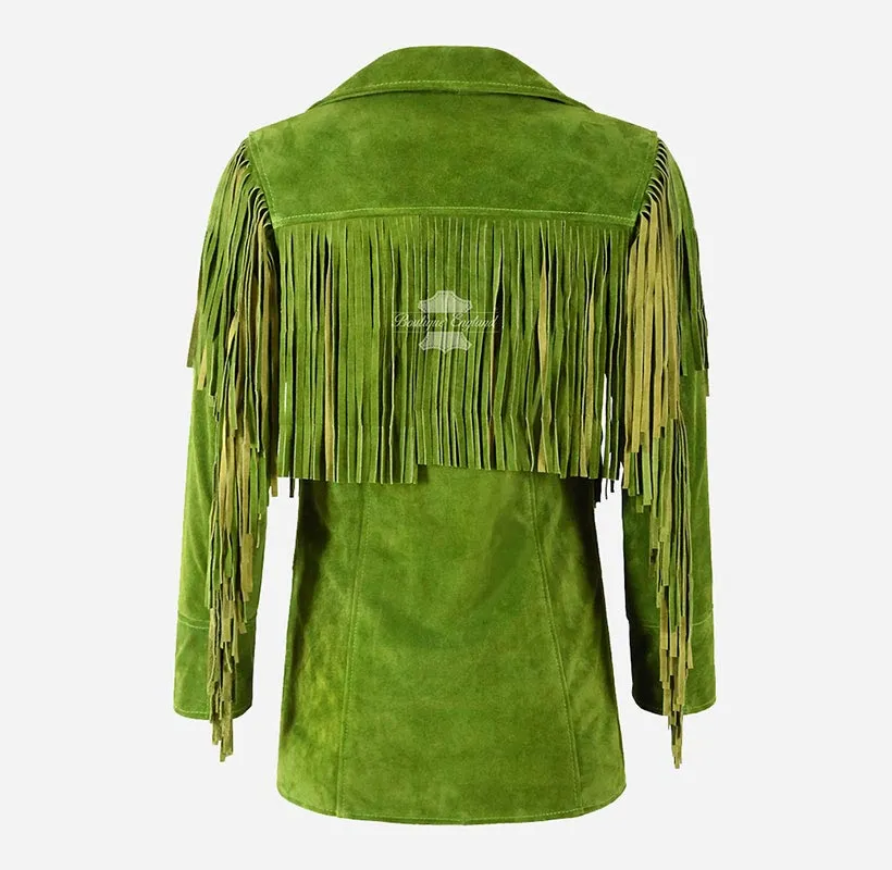 BONNIE FRINGE JACKET WOMEN WESTERN BOHEMIAN FRINGE SUEDE Blazer