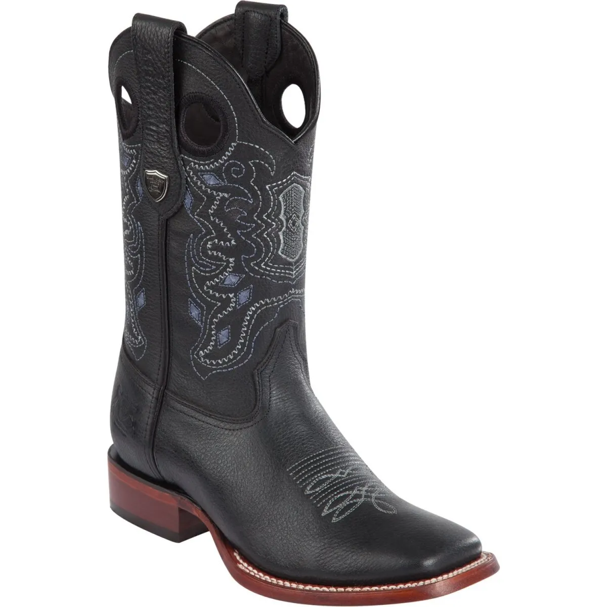 Botas Vaqueras de Cuero Horma Cuadrada Ancha WW-28242705