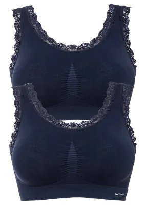 Bustier Feel Comfort sin costuras (2 unidades) 2x azul marino