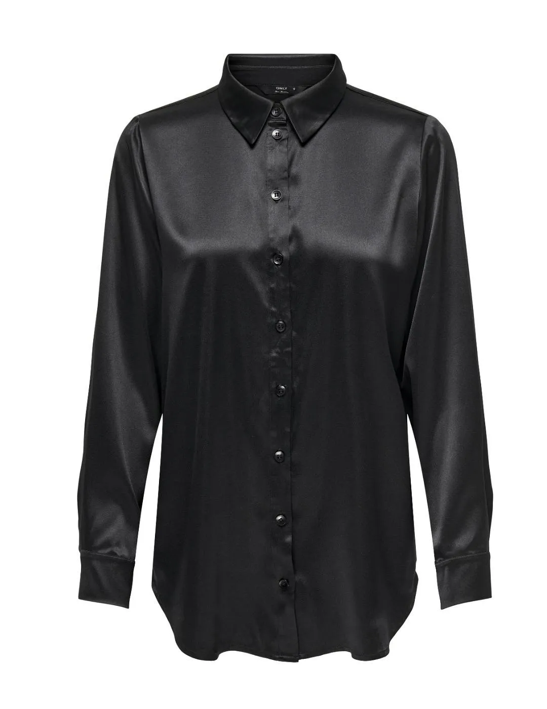 Camisa Only Victoria de manga larga satinada en negra mujer