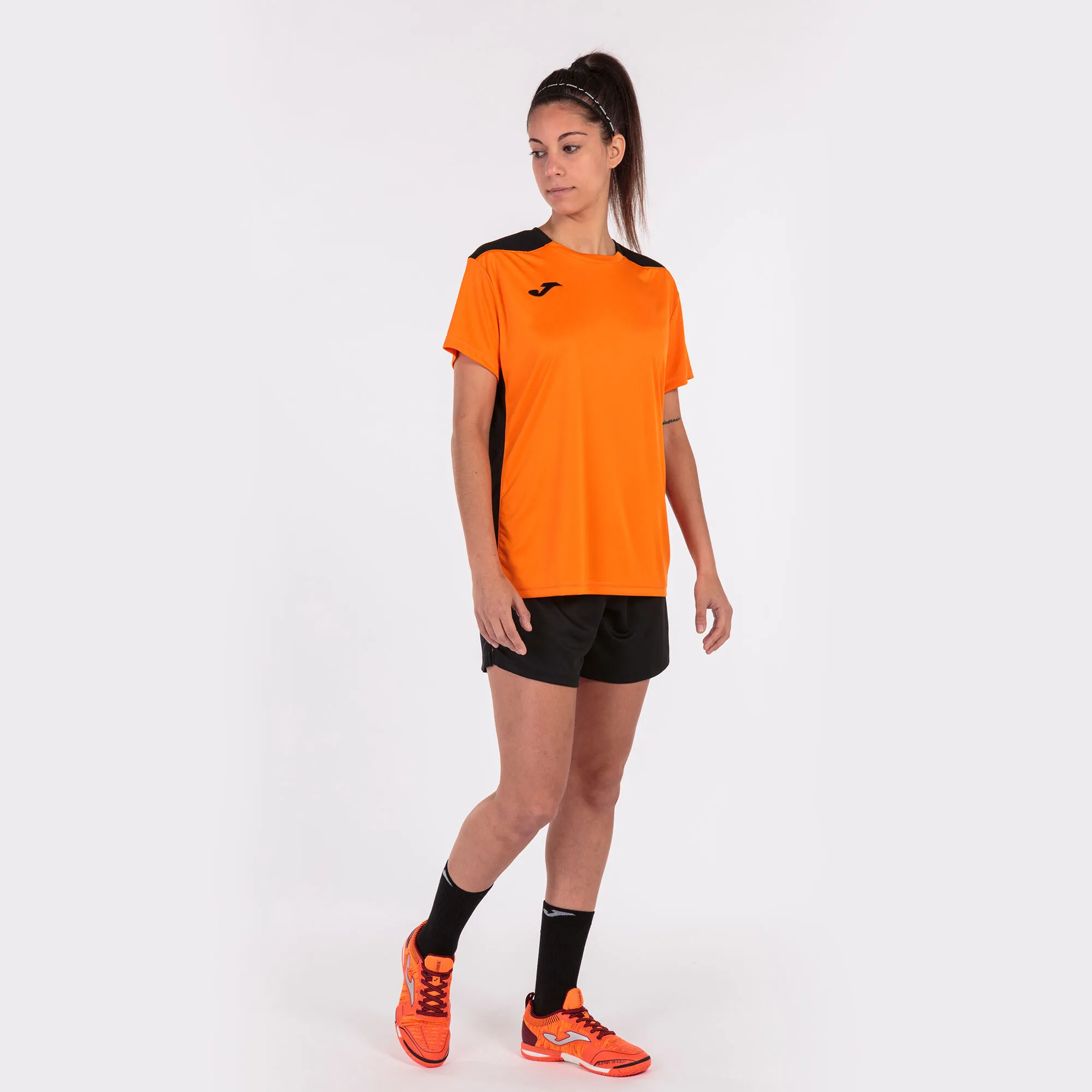 Camiseta manga corta mujer Championship VI naranja negro