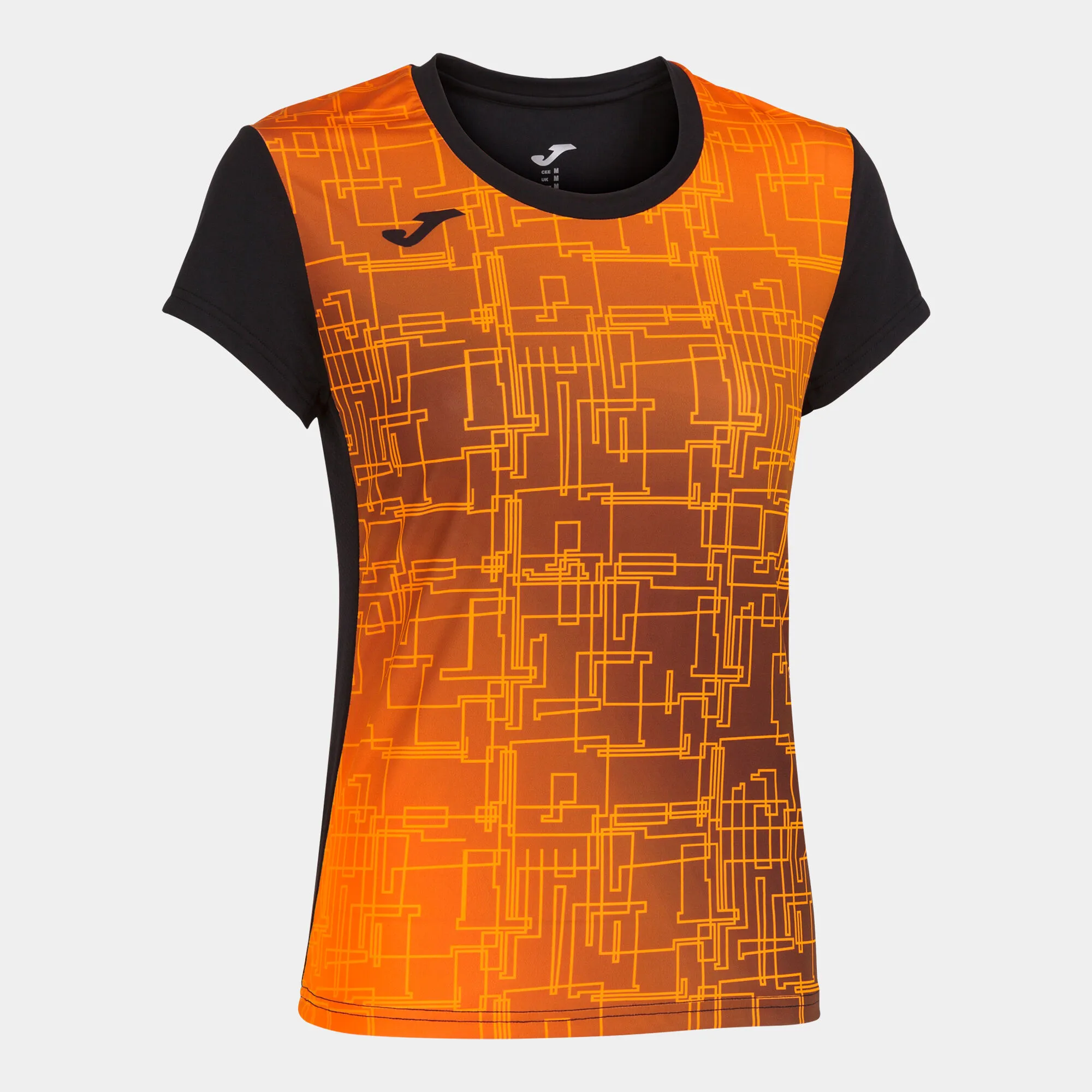 Camiseta manga corta mujer Elite VIII negro naranja