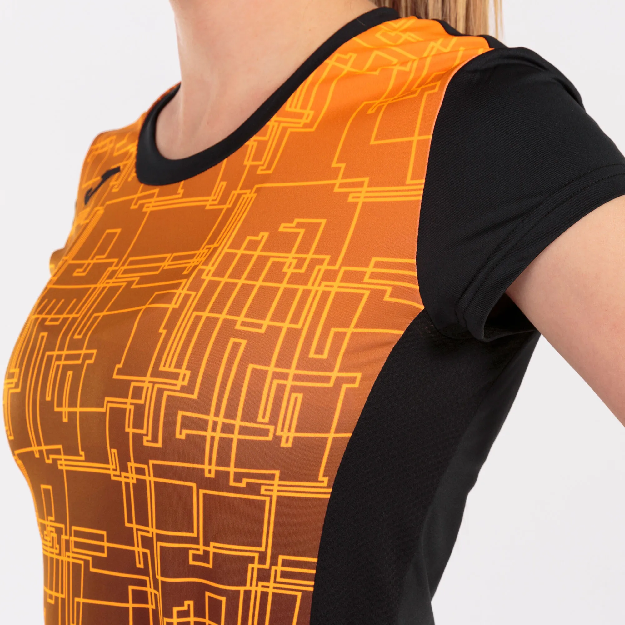 Camiseta manga corta mujer Elite VIII negro naranja