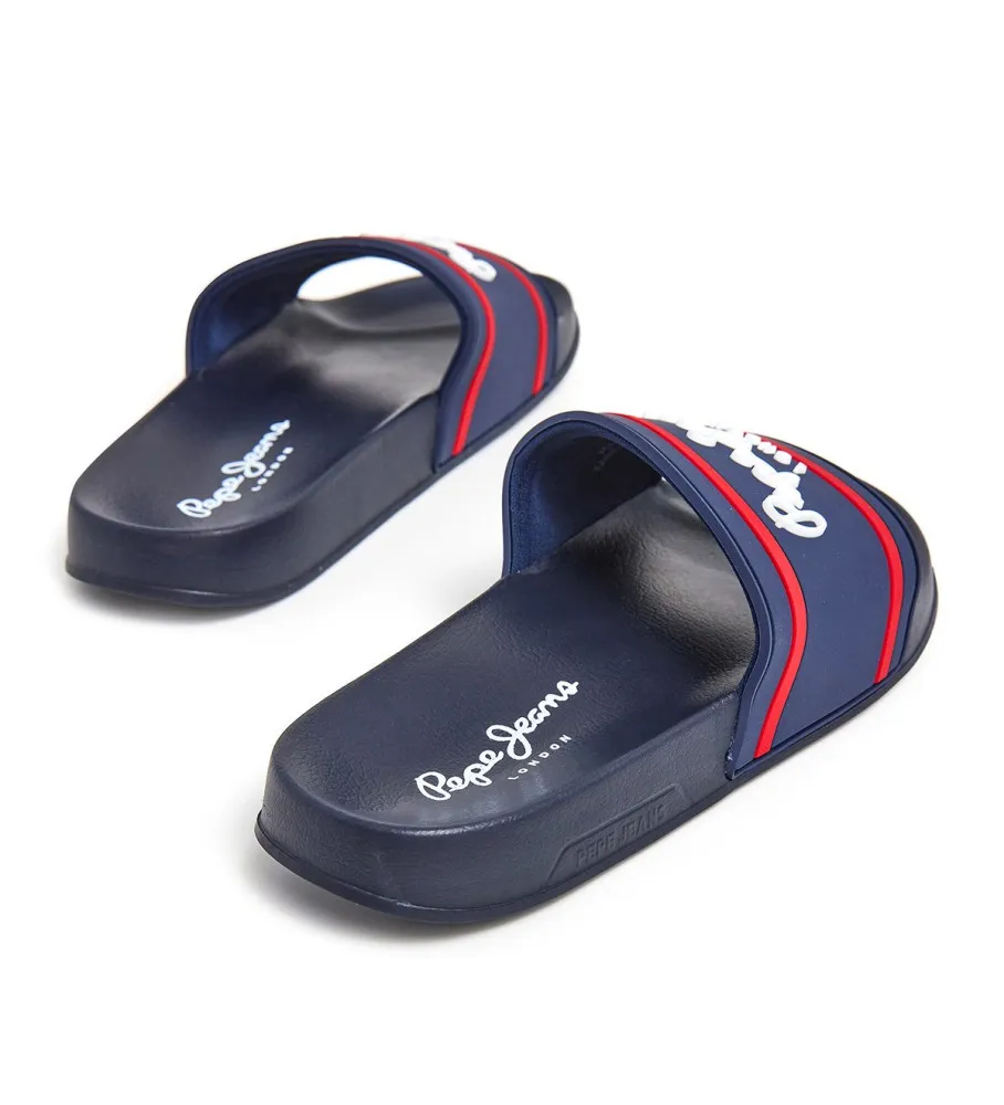 Chanclas Slider Logo marino