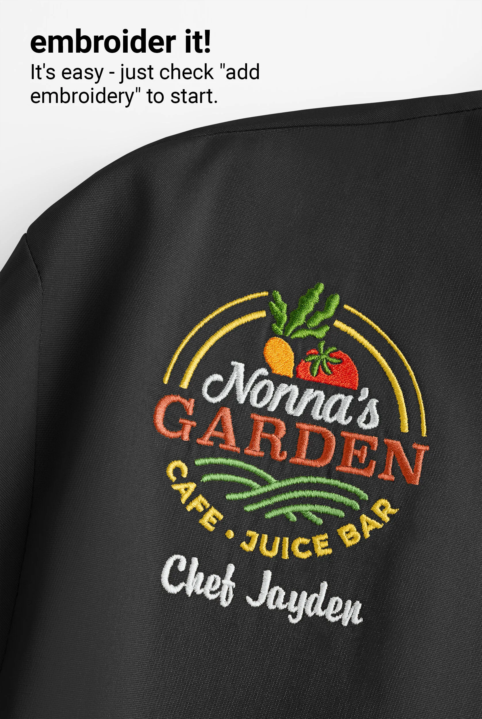 Chaqueta manga corta de gastronomía On the Line Value con botones y 2 bolsillos para hombre