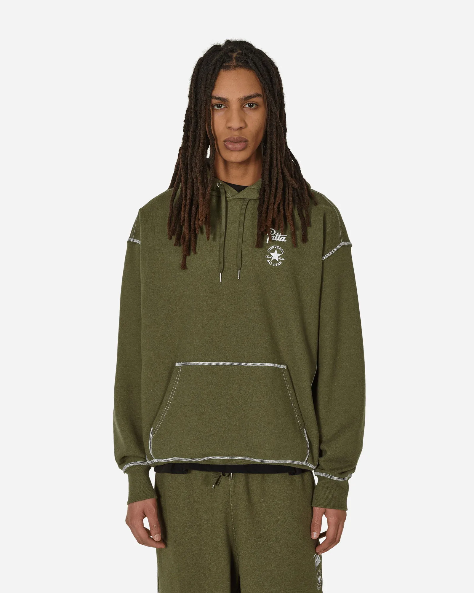 Converse Patta Gold Standard Hoodie Utility Green Heather