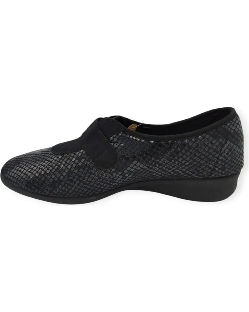 Deportivas BEREVERE  de Mujer ZAPATILLA CONFORT VELCRO  NEGRO