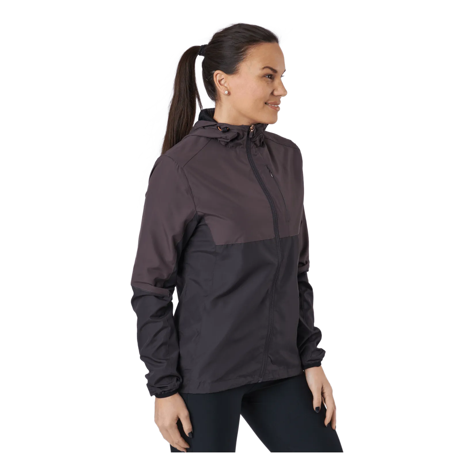 Endurance Lassie W Running Jacket With H Black Bean