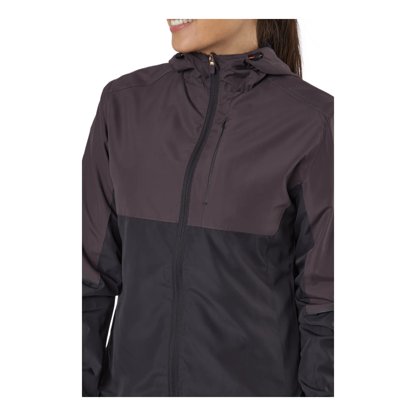 Endurance Lassie W Running Jacket With H Black Bean