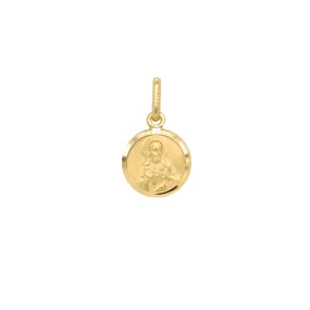 Escapulario Milagrosa VIRGEN DEL CARMEN/SAGRADO CORAZON - Oro 18k amarillo - 11mm