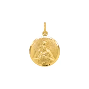 Escapulario Milagrosa VIRGEN DEL CARMEN/SAGRADO CORAZON - Oro 18k amarillo - 19mm