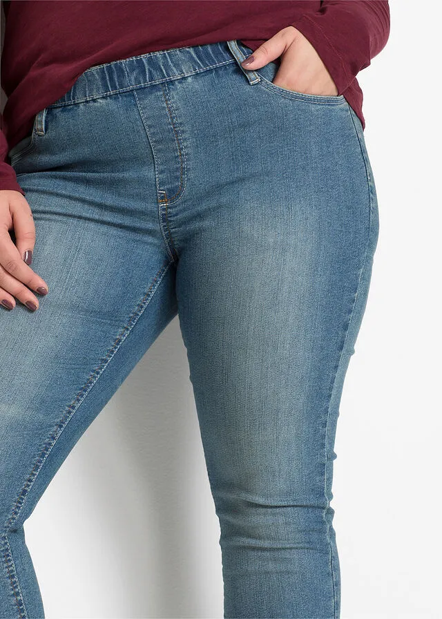 Jeggings efecto lavado azul lavado a la piedra