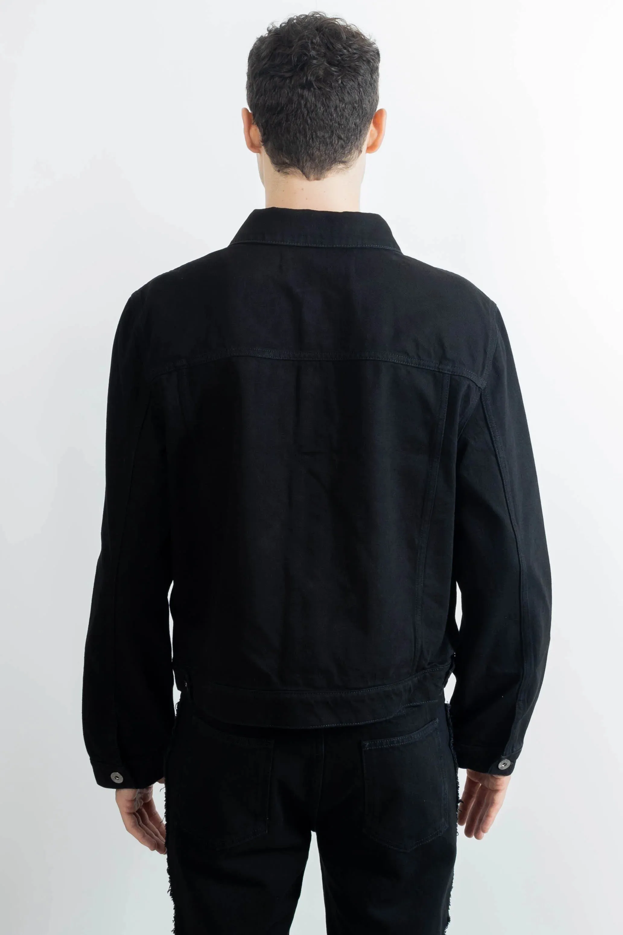 JW Anderson Sim Card Trucker Jacket Black