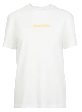 LACOSTE Camiseta de algodón de manga corta en blanco