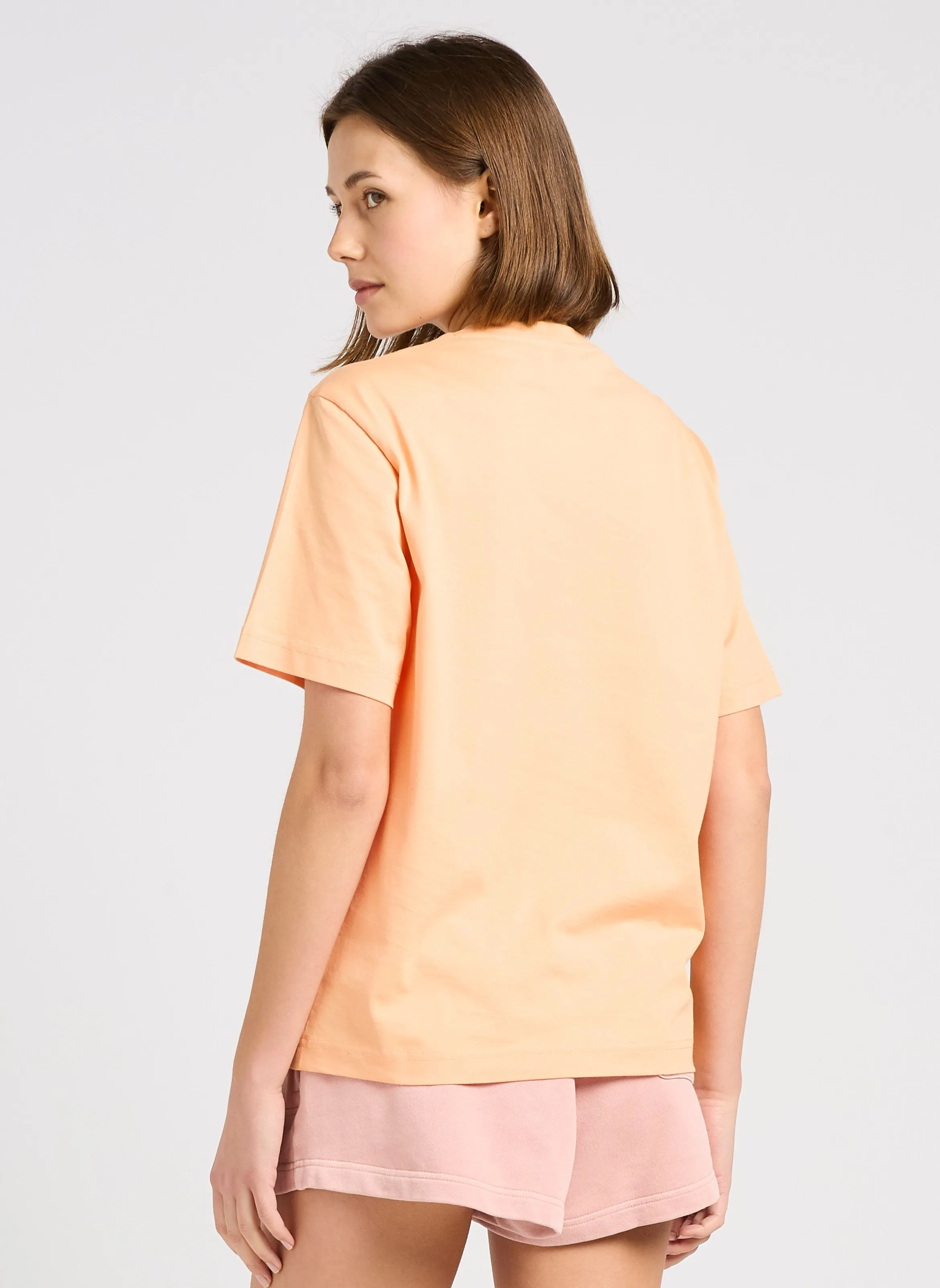 LACOSTE Camiseta de algodón de manga corta en naranja