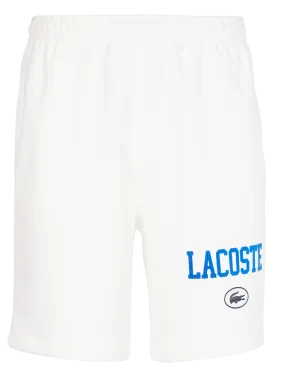 LACOSTE Pantalón corto recto de algodón en blanco