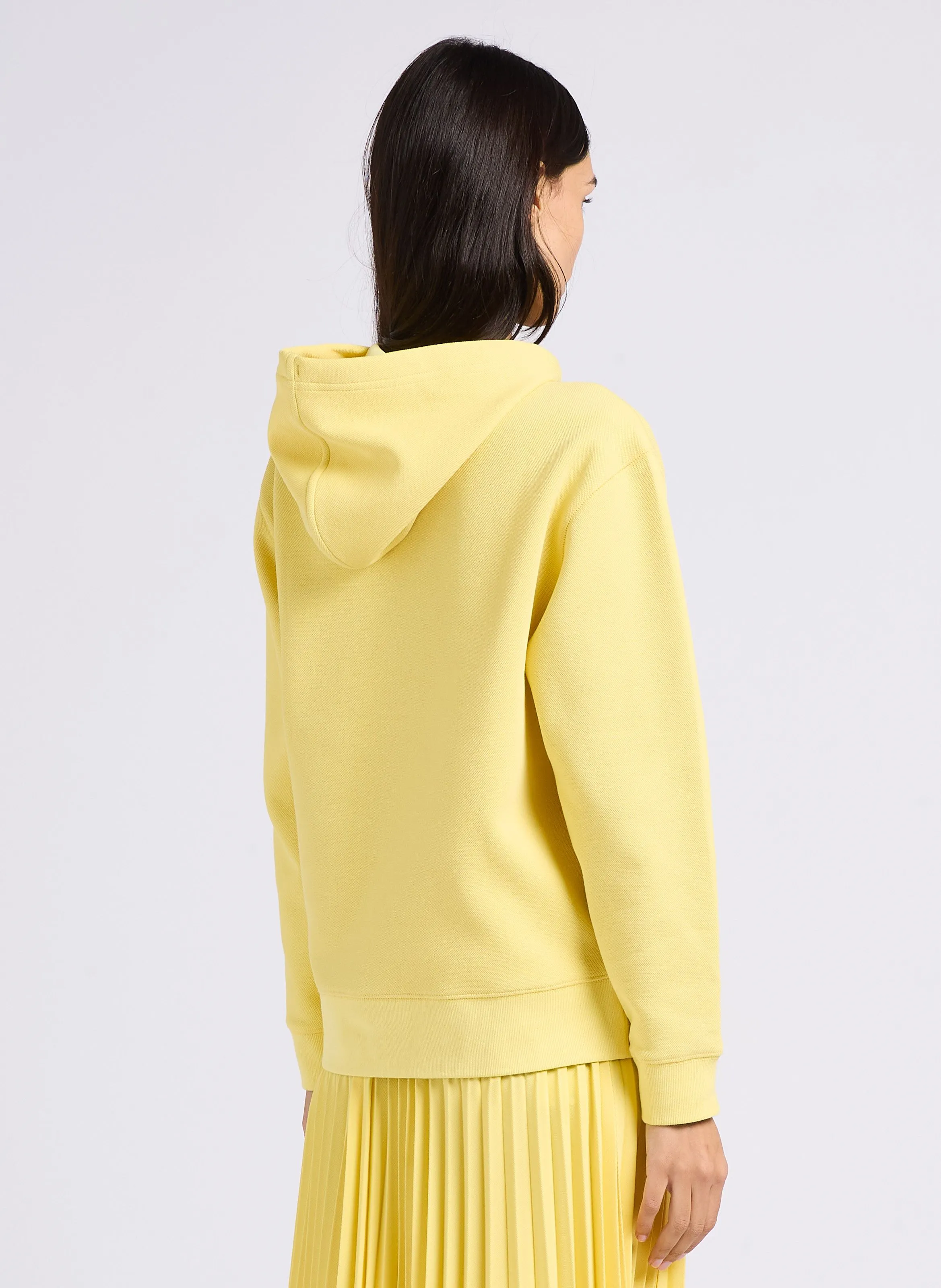 LACOSTE Sudadera extragrande de algodón mezclado en amarillo