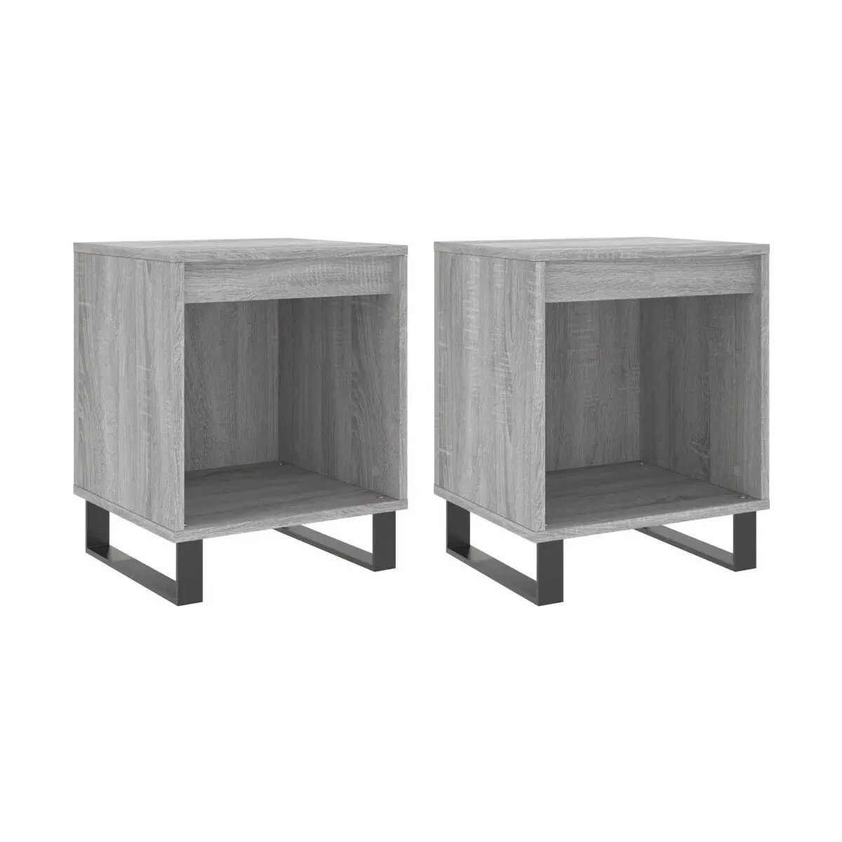 Mesita de noche 2 uds madera ingeniería gris Sonoma 40x35x50