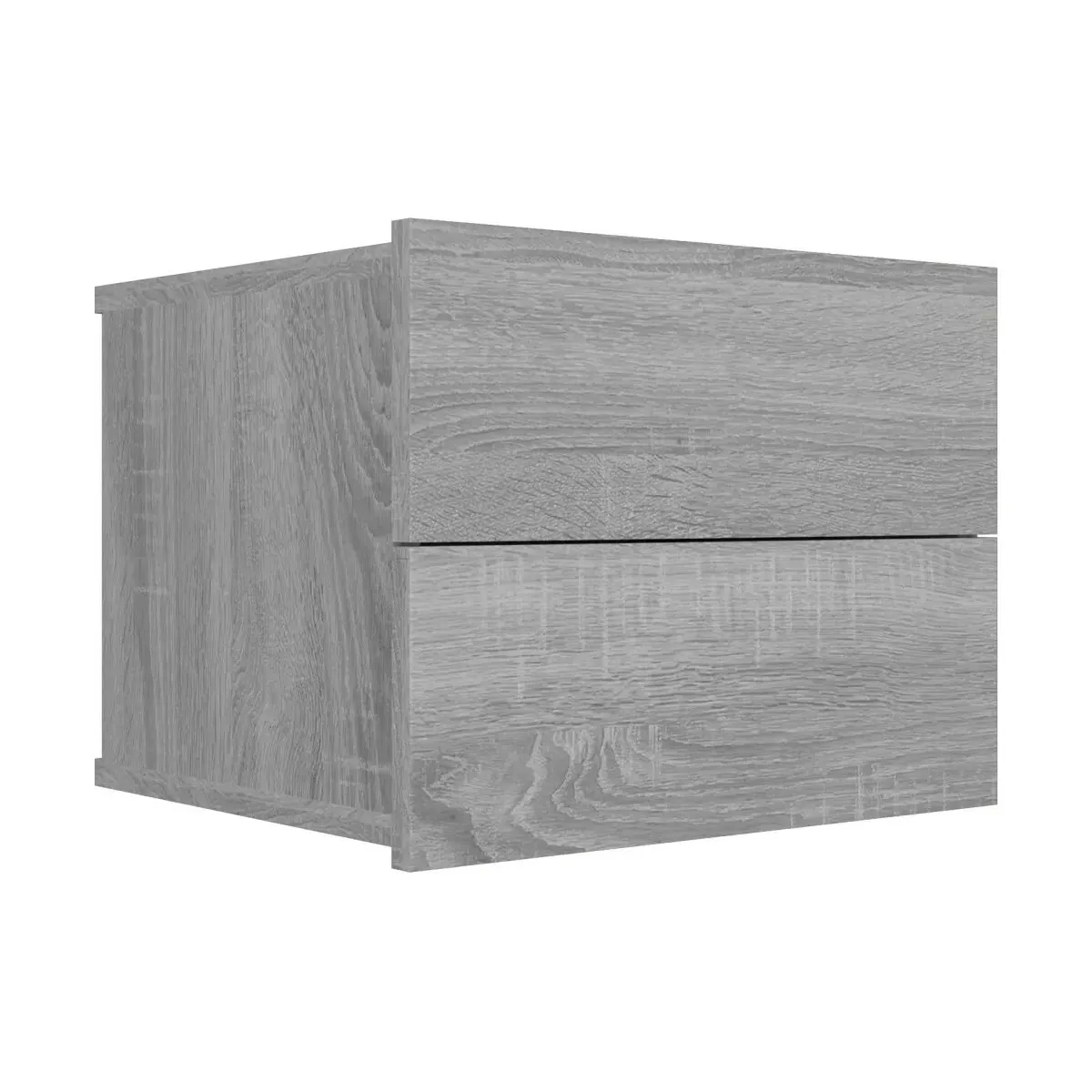 Mesita de noche madera contrachapada gris Sonoma 40x30x30 cm