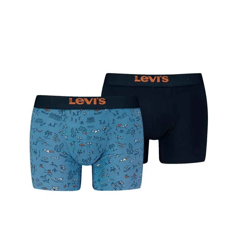 Pack 2 Boxers Levi´s con estampado playero en tonos azules