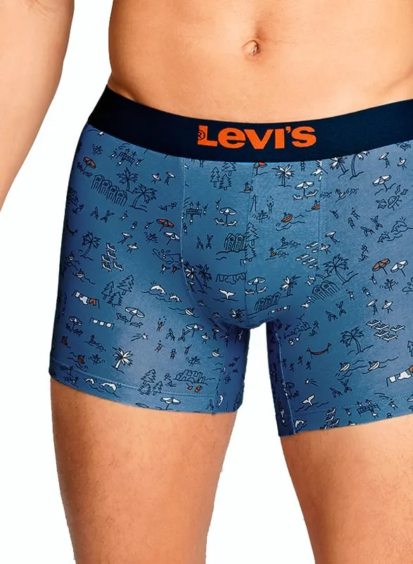 Pack 2 Boxers Levi´s con estampado playero en tonos azules