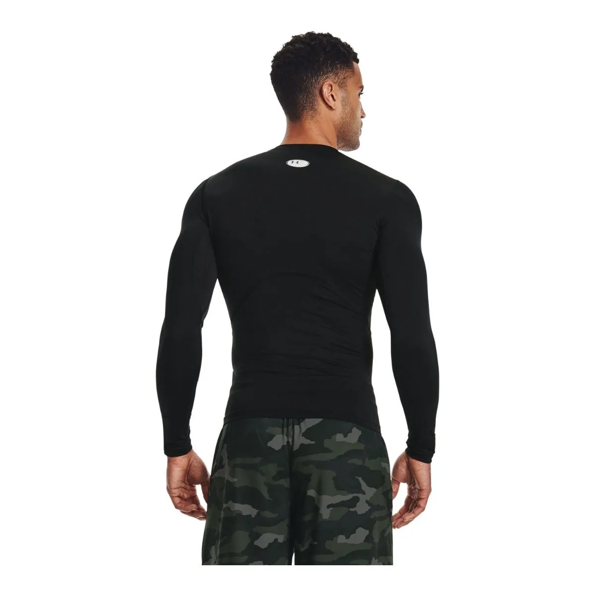 Polera Manga Larga Compresión Hombre Under Armour Negra