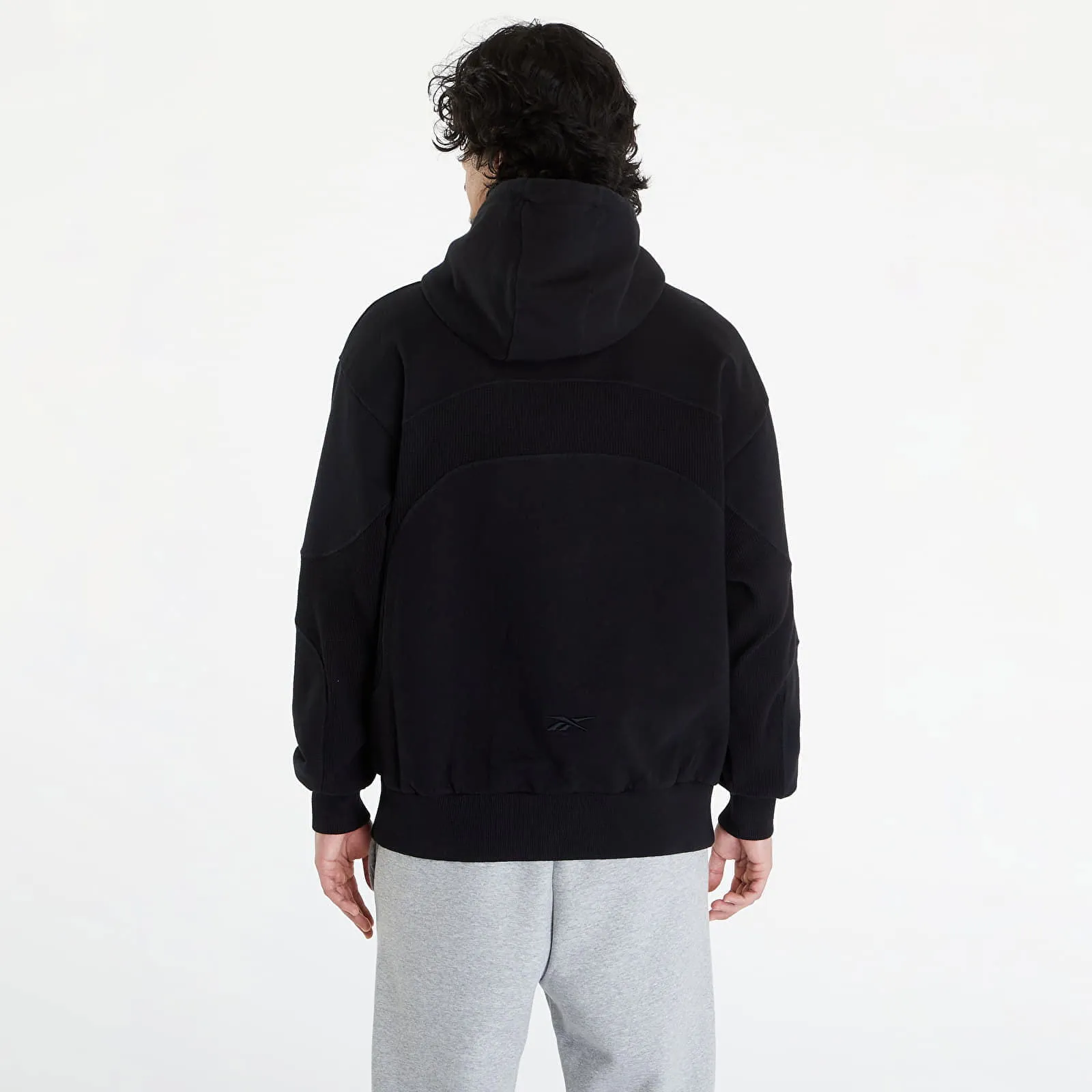 Reebok LTD Waffle Pattern Hoodie Black