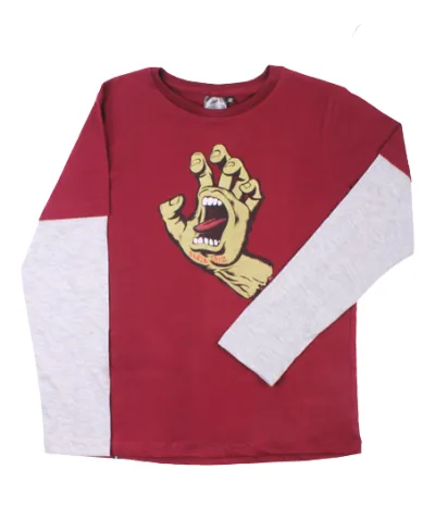 SANTA CRUZ REMERA MANGA LARGA NIÑO BORDO