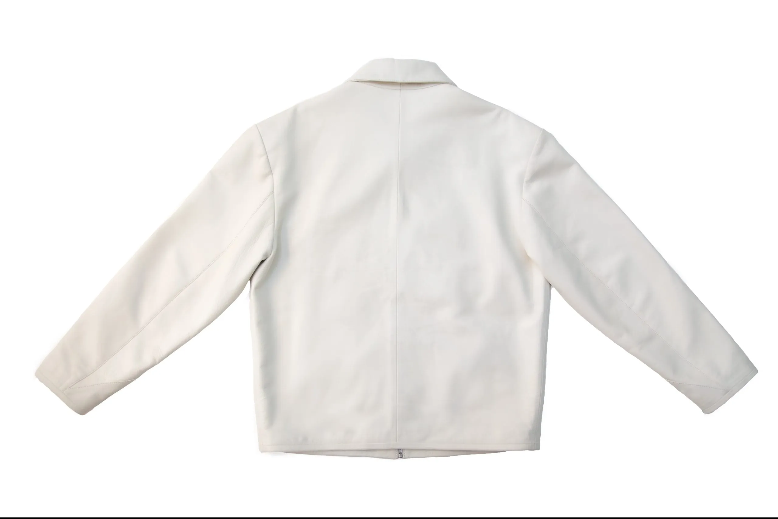 Tiempos Leather Jacket Dianthus White