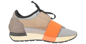 Zapatilla Balenciaga Race Runner en piel y ante multicolor Gris 