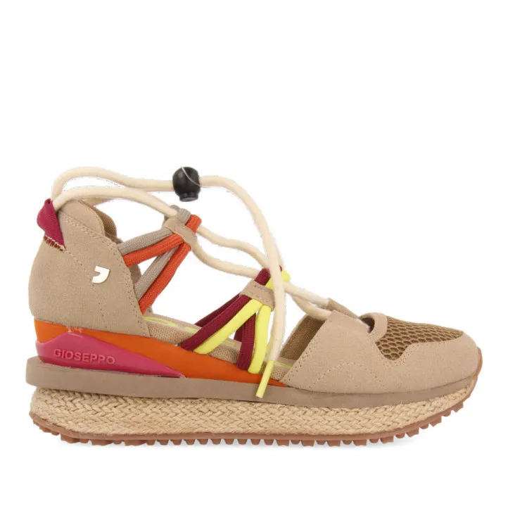 Zapatillas cuña Gioseppo estilo espadrille con cuña y tiras de colores tulare