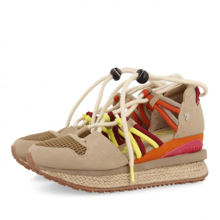 Zapatillas cuña Gioseppo estilo espadrille con cuña y tiras de colores tulare