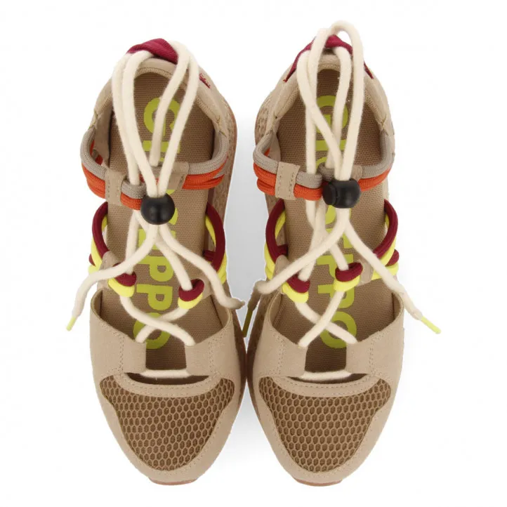 Zapatillas cuña Gioseppo estilo espadrille con cuña y tiras de colores tulare