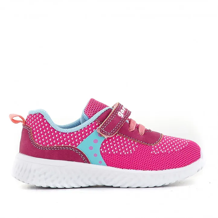 Zapatillas deporte Garvalin rosas con detalles azules celeste