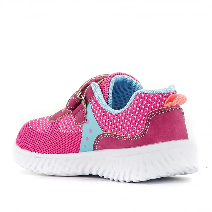 Zapatillas deporte Garvalin rosas con detalles azules celeste