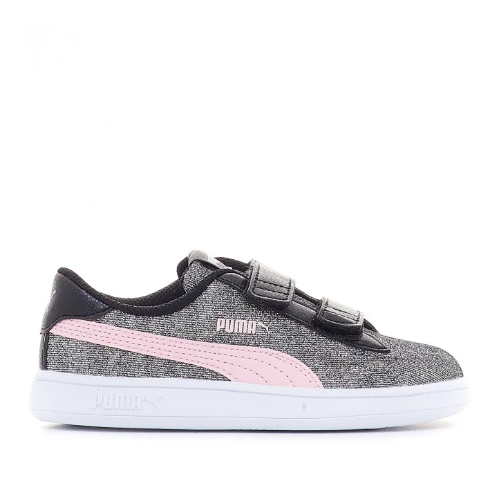 Zapatillas deporte Puma smash negras con logo rosa