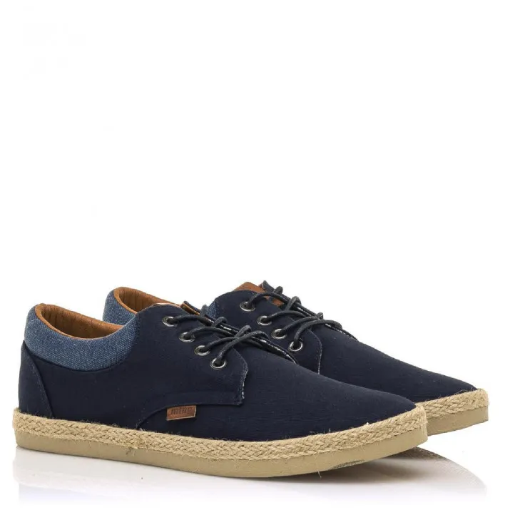 Zapatillas lona Mustang 84666 azules con suela de rafia